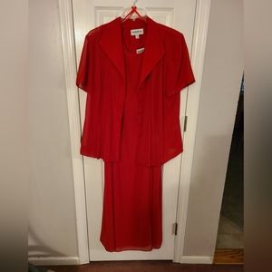 Red London dress with jacket